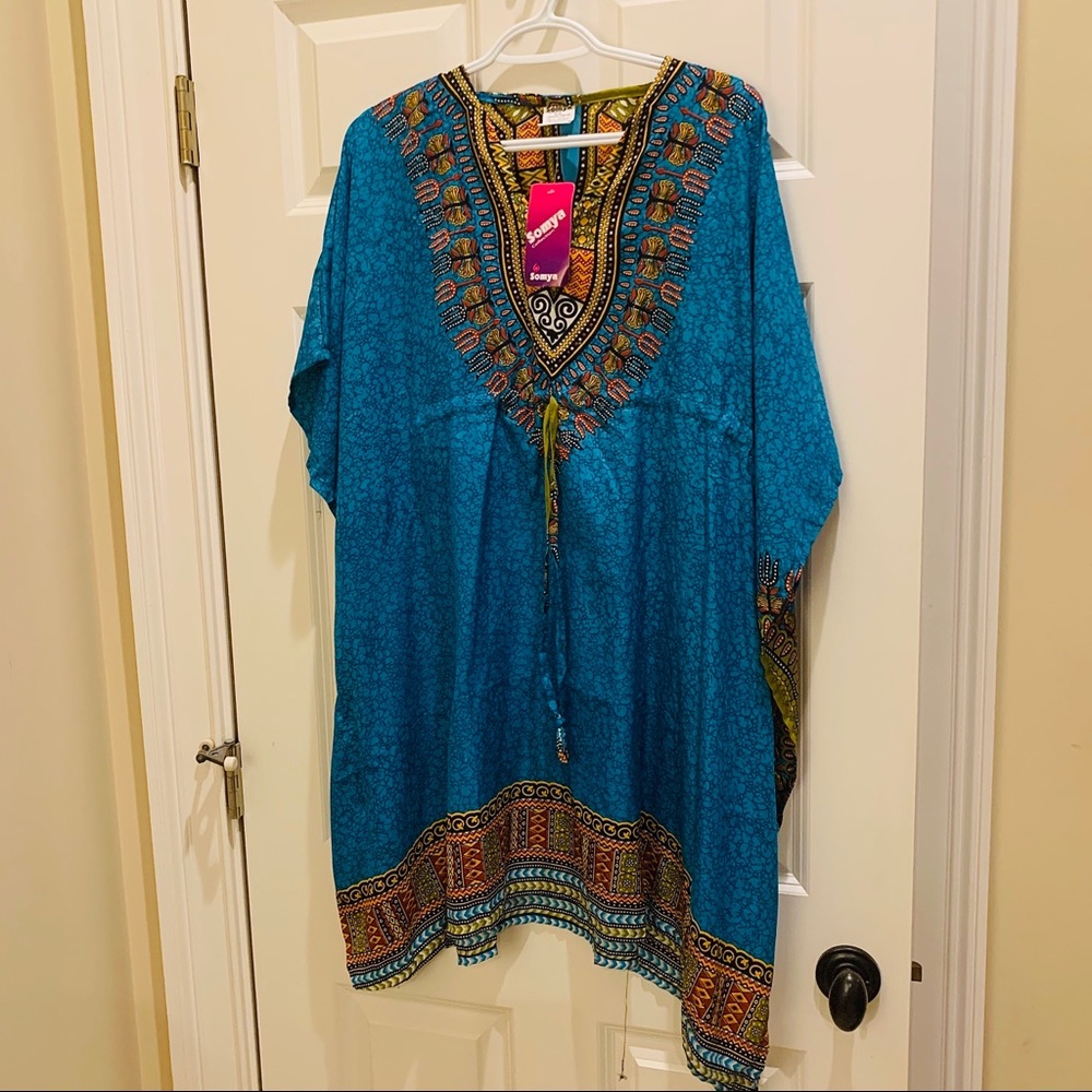 New Somya Turquoise Swim Beach Coverup One Size